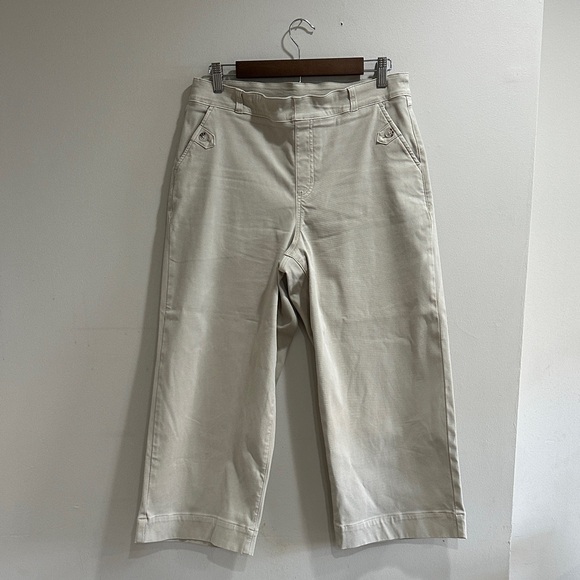 SPANX Ankle-Length Twill Pants - Cream - Picture 3 of 13